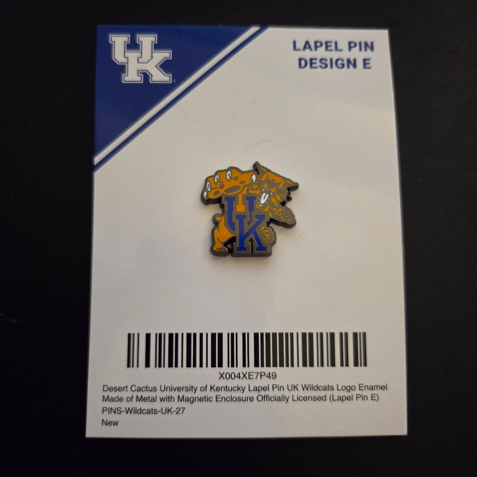 Desert Cactus University of Kentucky Magnetic Metal Lapel Pin