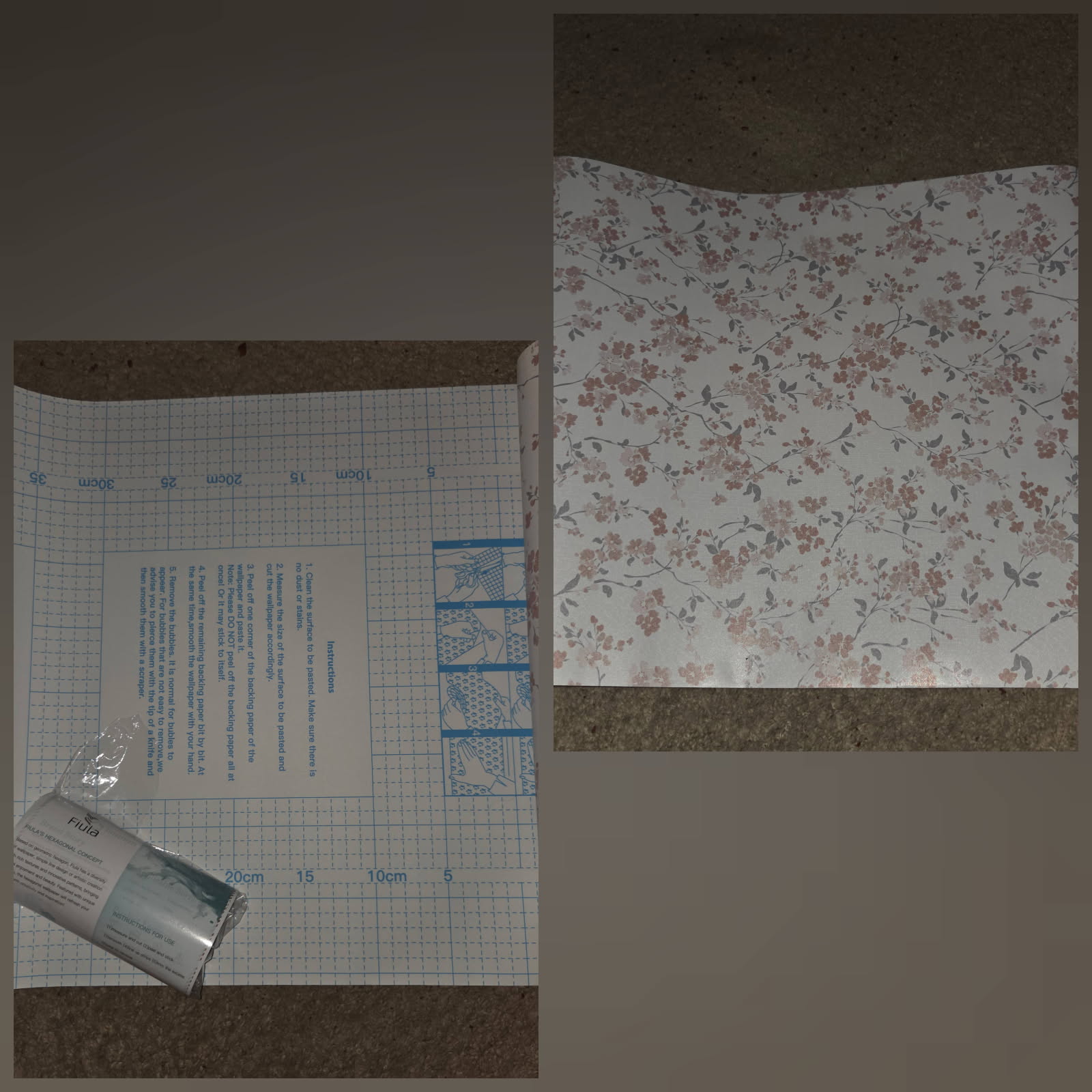 Fiula Brown Cherry Blossom Peel and Stick Wallpaper