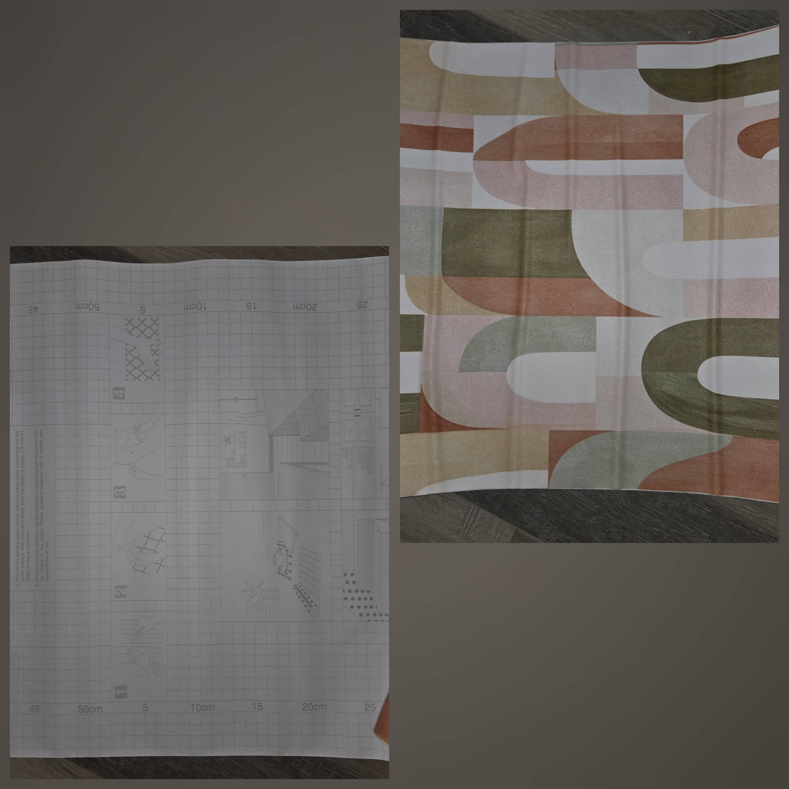 HAOKHOME Geometric Peel and Stick Wallpaper Boho Arch Abstract Vintage