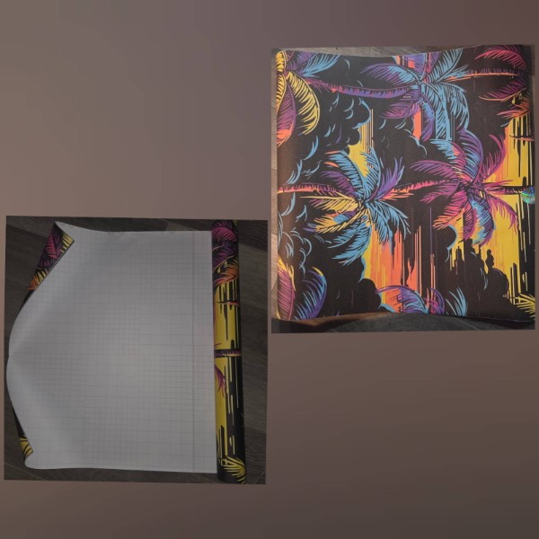 CALXSLPA Neon Palm Tree Sunset Pattern Peel and Stick Wallpaper